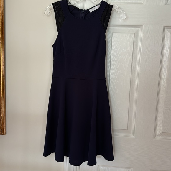Elegant Navy Blue Sleeveless Dress - Picture 1 of 3